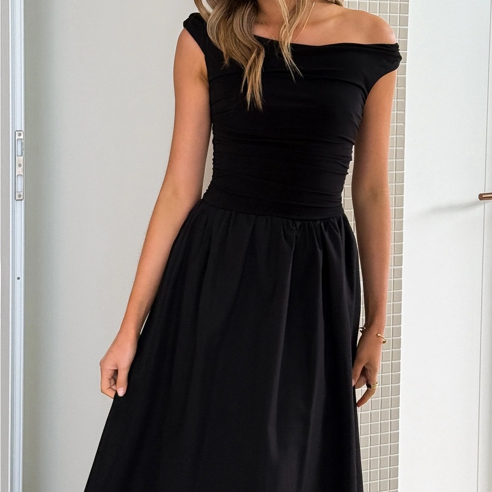 Elegant Black Off-Shoulder Dress
